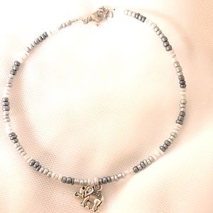 Hand made beaded elephant charm bracelet
